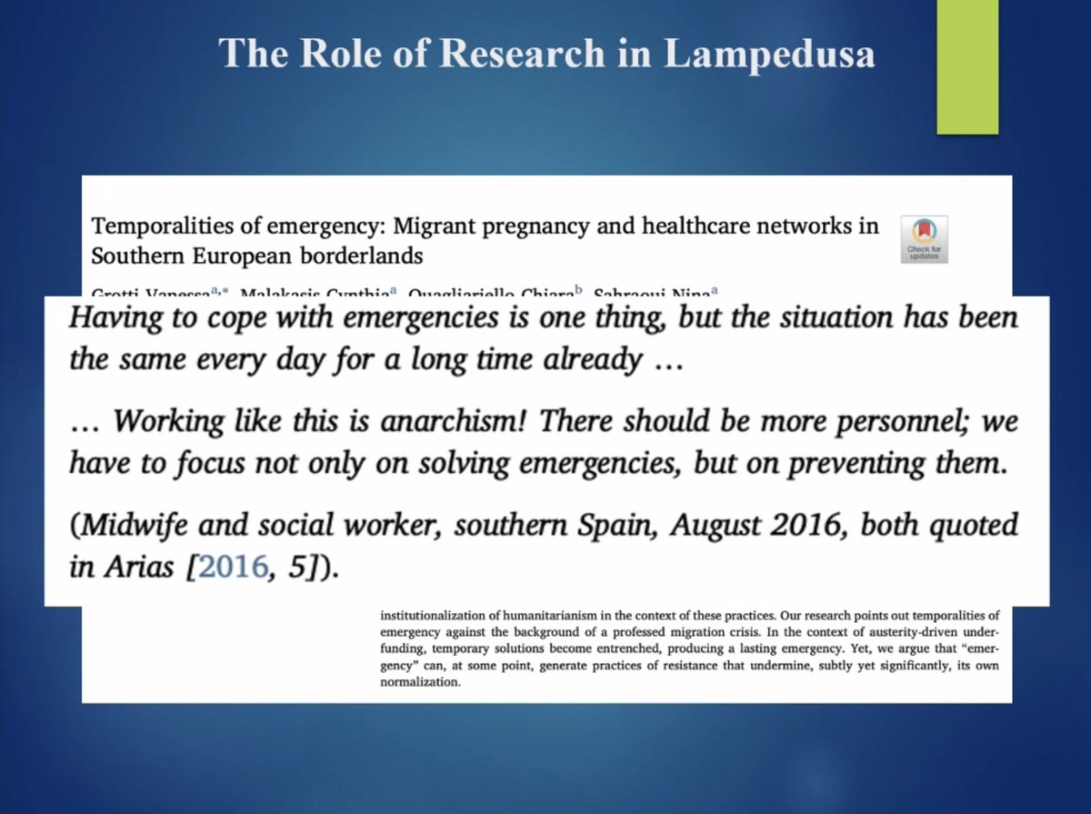 uclg_org's tweet photo. #LampedusaCharter Health-Migration Policy Lab
🗣️Dr. Alexandra Sansosti, Postdoctoral Research Fellow
💬📊 "We need a data-driven way to evaluate what we can improve as this is a permanent, ongoing population flow that deserves permanent, stable solutions."
#NotABorderTale https://t.co/5EISIuii2X