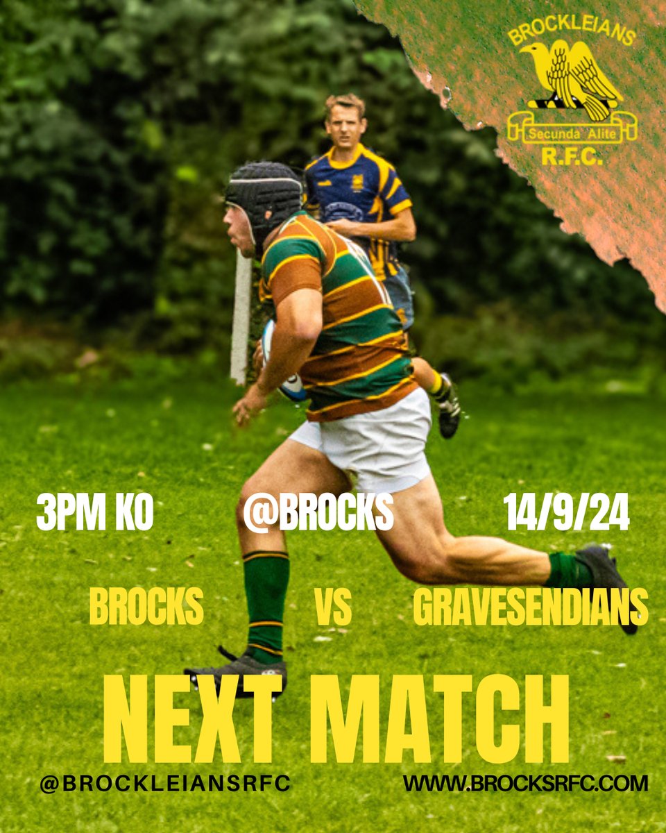 Brocks season continues on Saturday with our first home game of the season at home to Gravesendians!

The boys are looking to get their first win this season and hope to see plenty of people down to support!

#brocksrfc