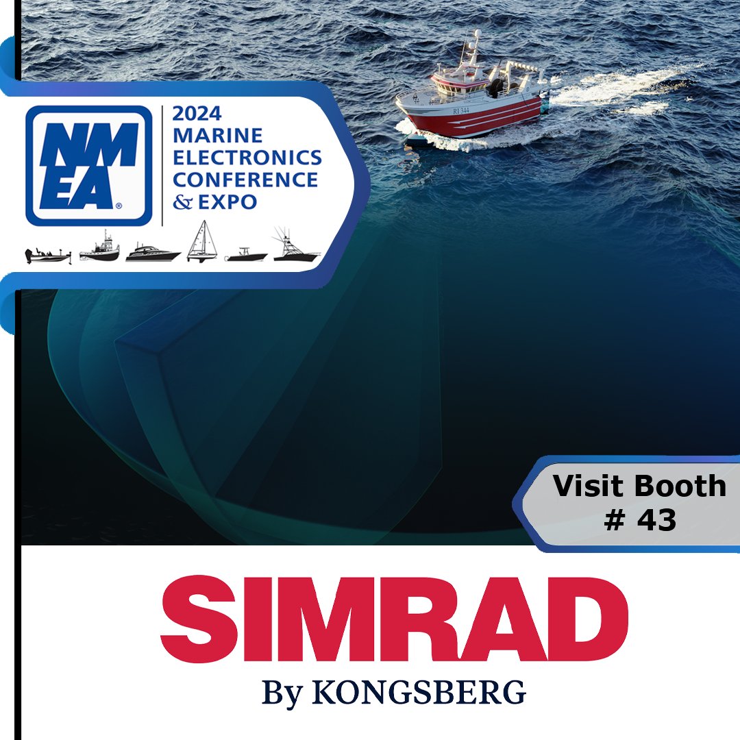 🌊 Visit Simrad By Kongsberg in Booth 43 at #NMEA24. Pioneering technologies like multibeam sonar, Simrad has set the standard for precision and reliability for mariners across the globe. ⚓️

#NMEAConference2024 #NMEA #NMEAOnboard #OneNet #NMEA2000