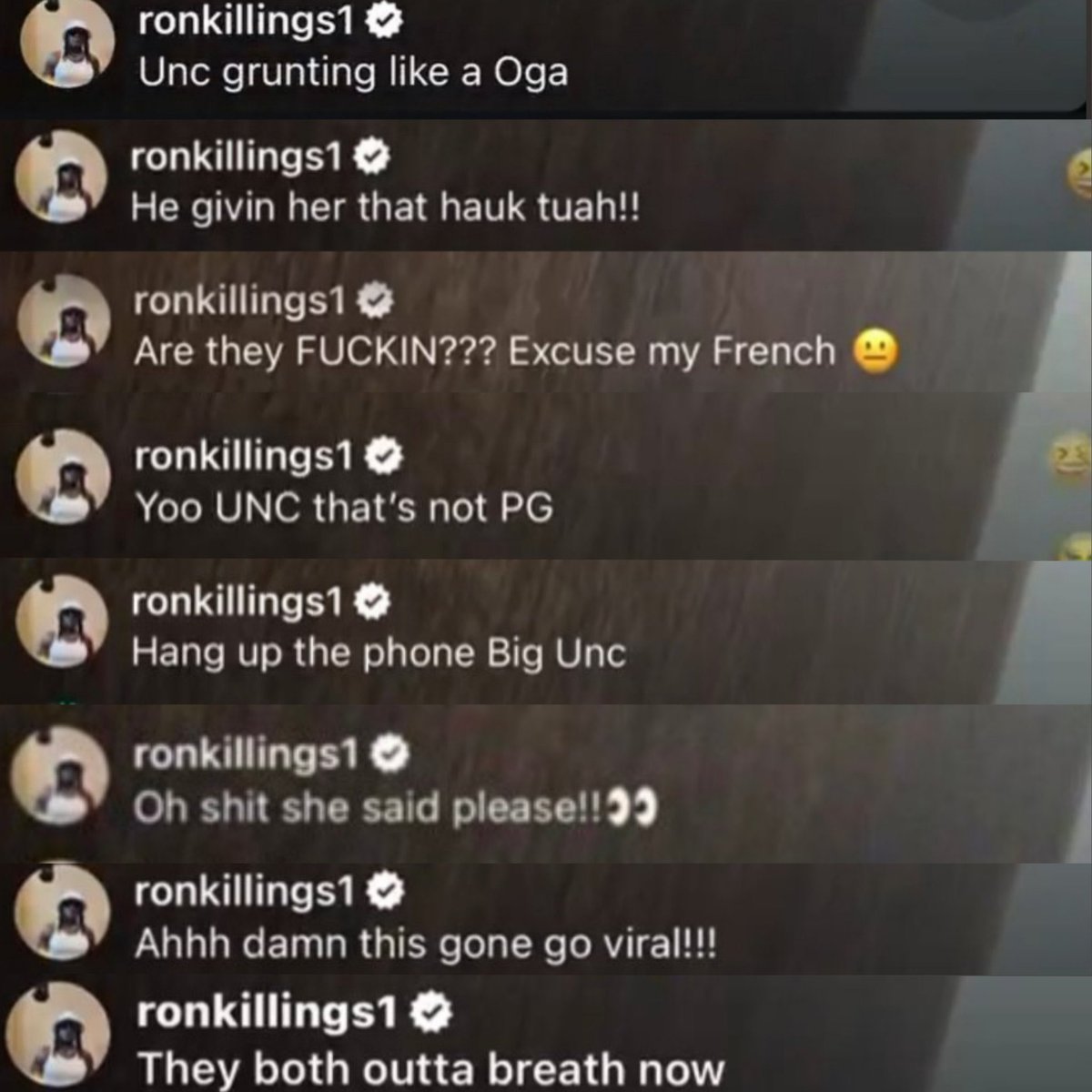 My dude was giving play by play. <a href="/RonKillings/">Ron Killings</a> should be the next guest on Club Shay Shay.