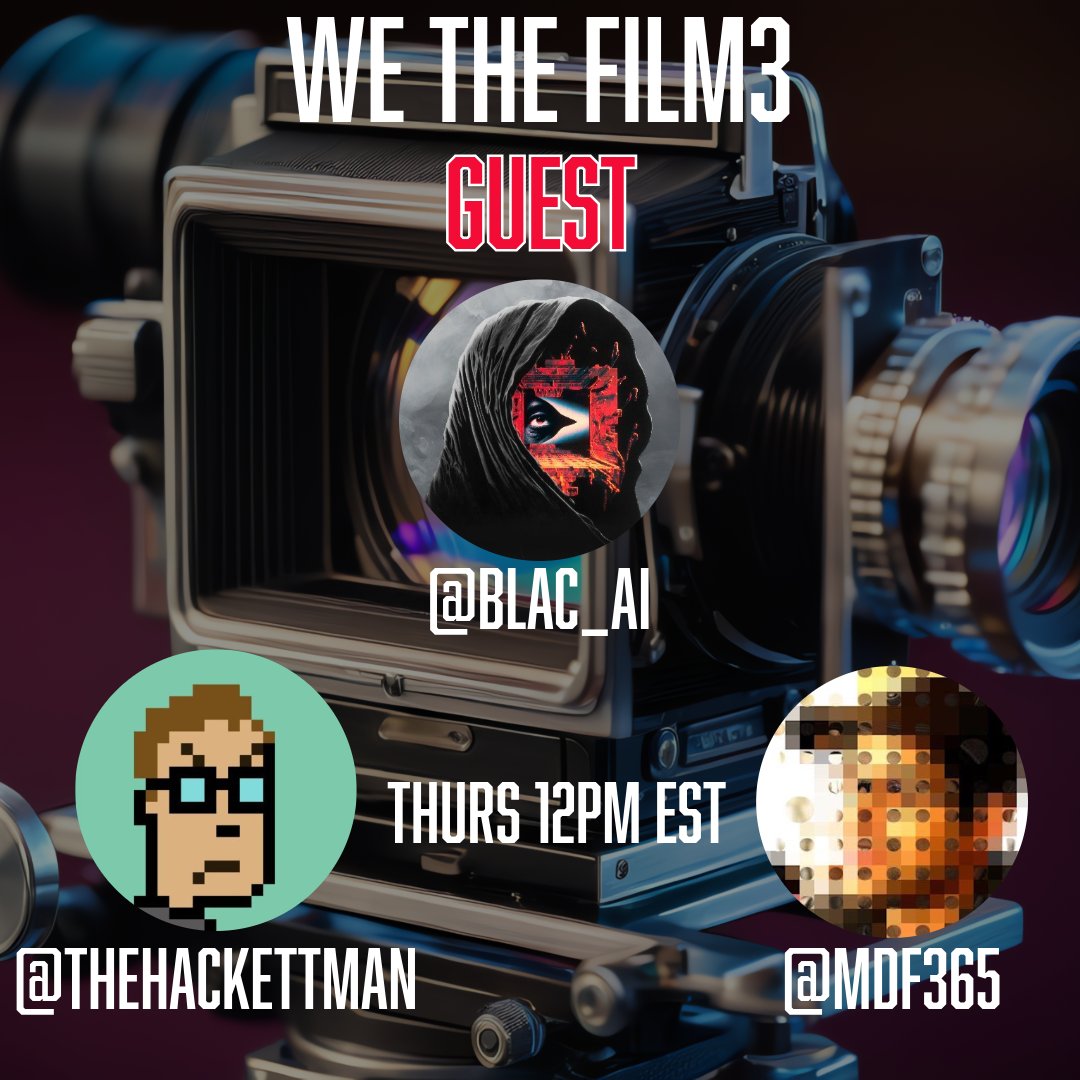 thehackettman's tweet photo. Join us later today for the opening chat on fears with the AI film guerrillas and @blac_ai  https://t.co/dO20IQJkWQ https://t.co/mjhHoTzsAR