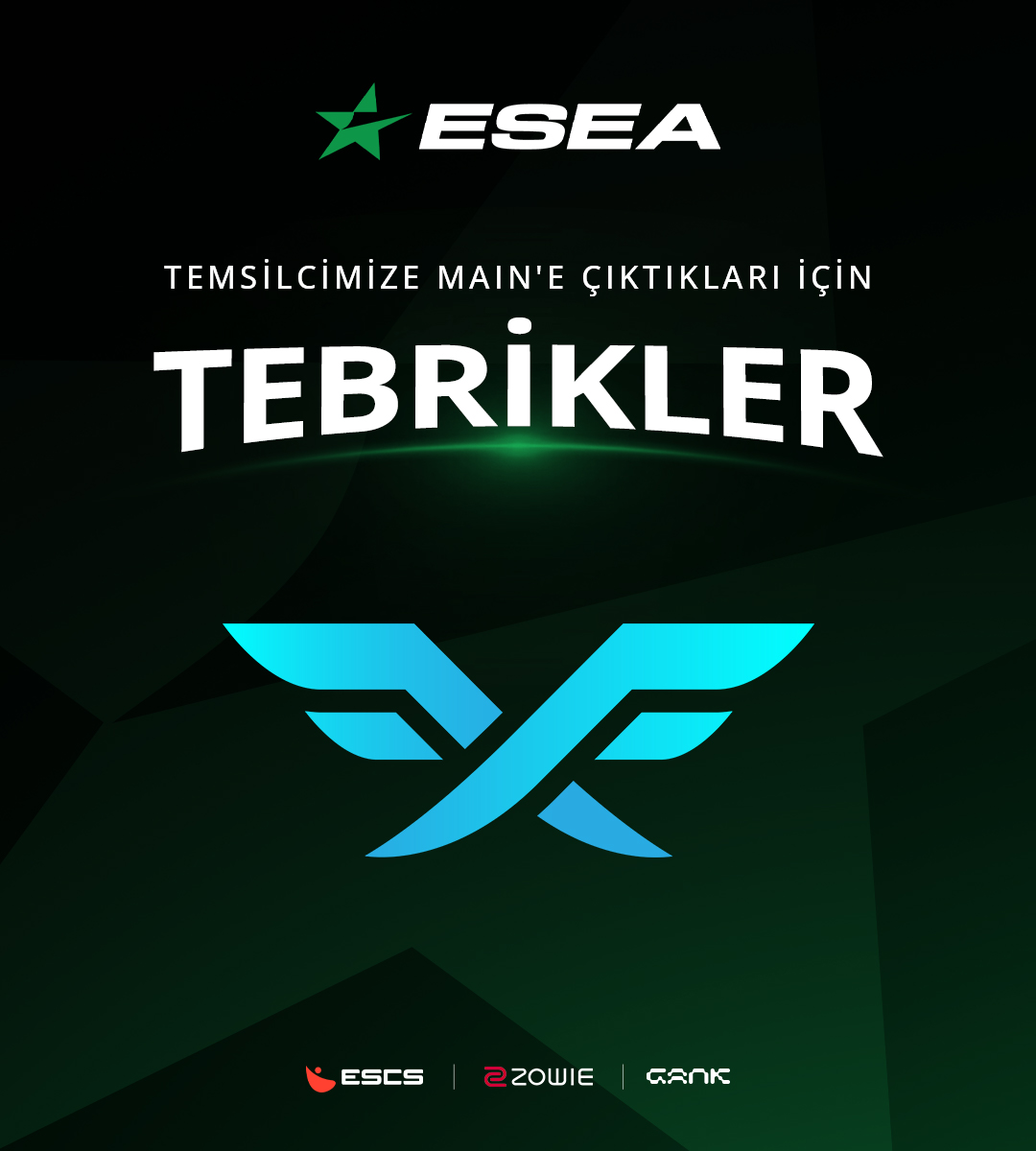 escs_gg's tweet photo. 🇹🇷 Temsilcilerimiz SUPER PHALANX ve Fire Flux'ı, ESEA League Season 51 Main'i garantiledikleri için tebrik ederiz! https://t.co/fYFTvw4V7C