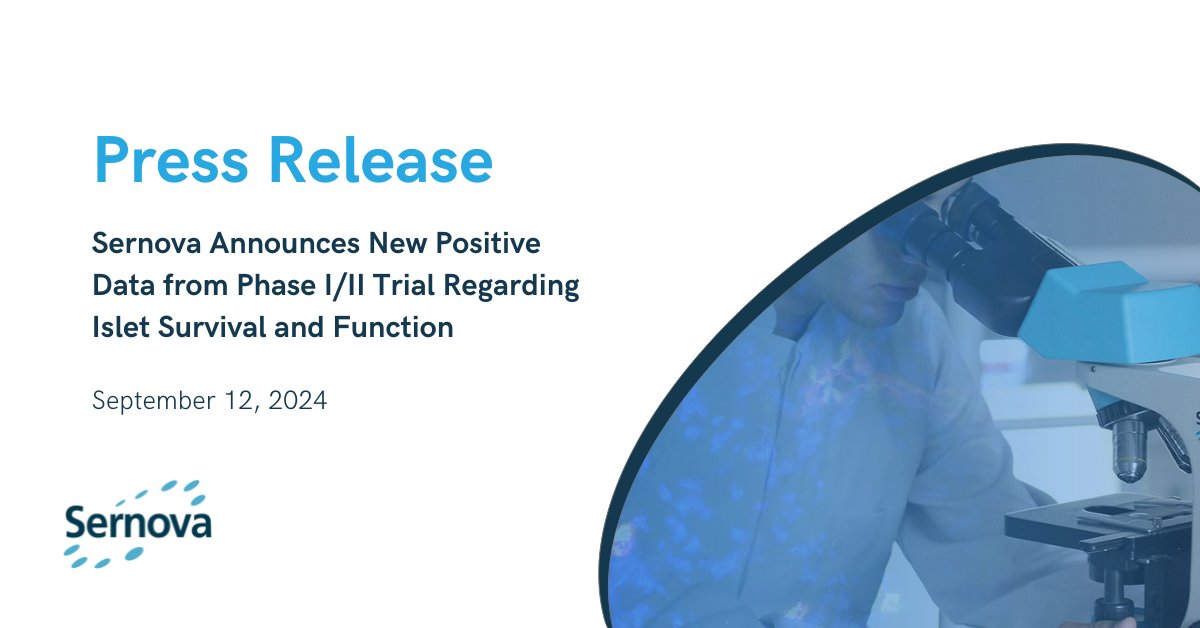 Sernovabio's tweet photo. Today we shared new positive data from the Phase I/II #ClinicalTrial of our Cell Pouch Transplant System in #Type1Diabetes (#T1D). Notably, these data show that islets can function and survive within our Cell Pouch for more than 5 years. Learn more: https://t.co/iWBJwKB6E3 https://t.co/cVfLRYaw0k