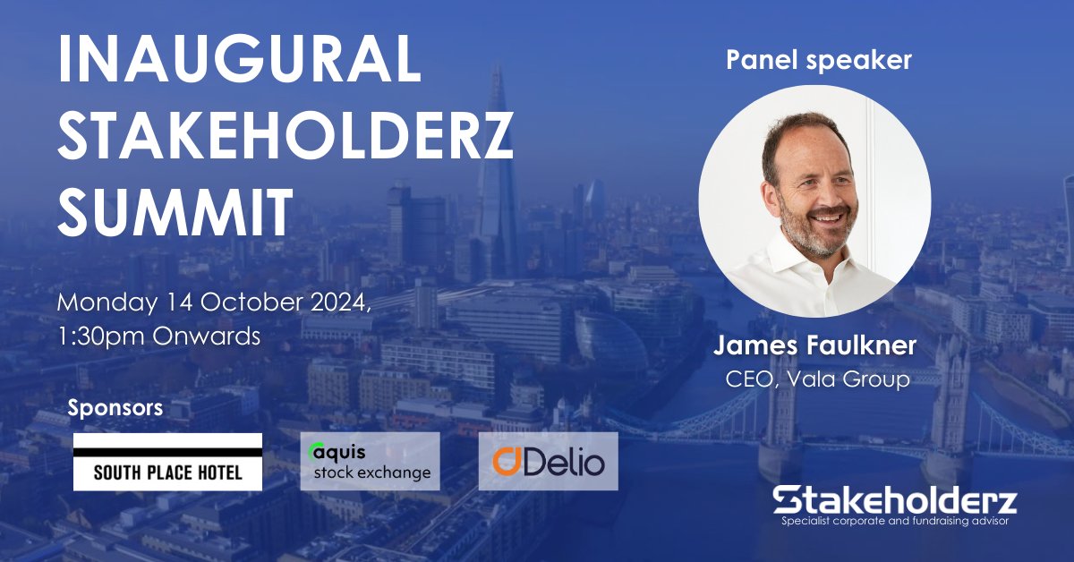 We are thrilled to welcome our next panellist – James Faulkner, CEO of Vala Group!

Get ready for an inspiring session! 

Click on the link below to register
lnkd.in/gRB65gAx

#sustainability #impact #Summit #Innovation #speaker #EVENT