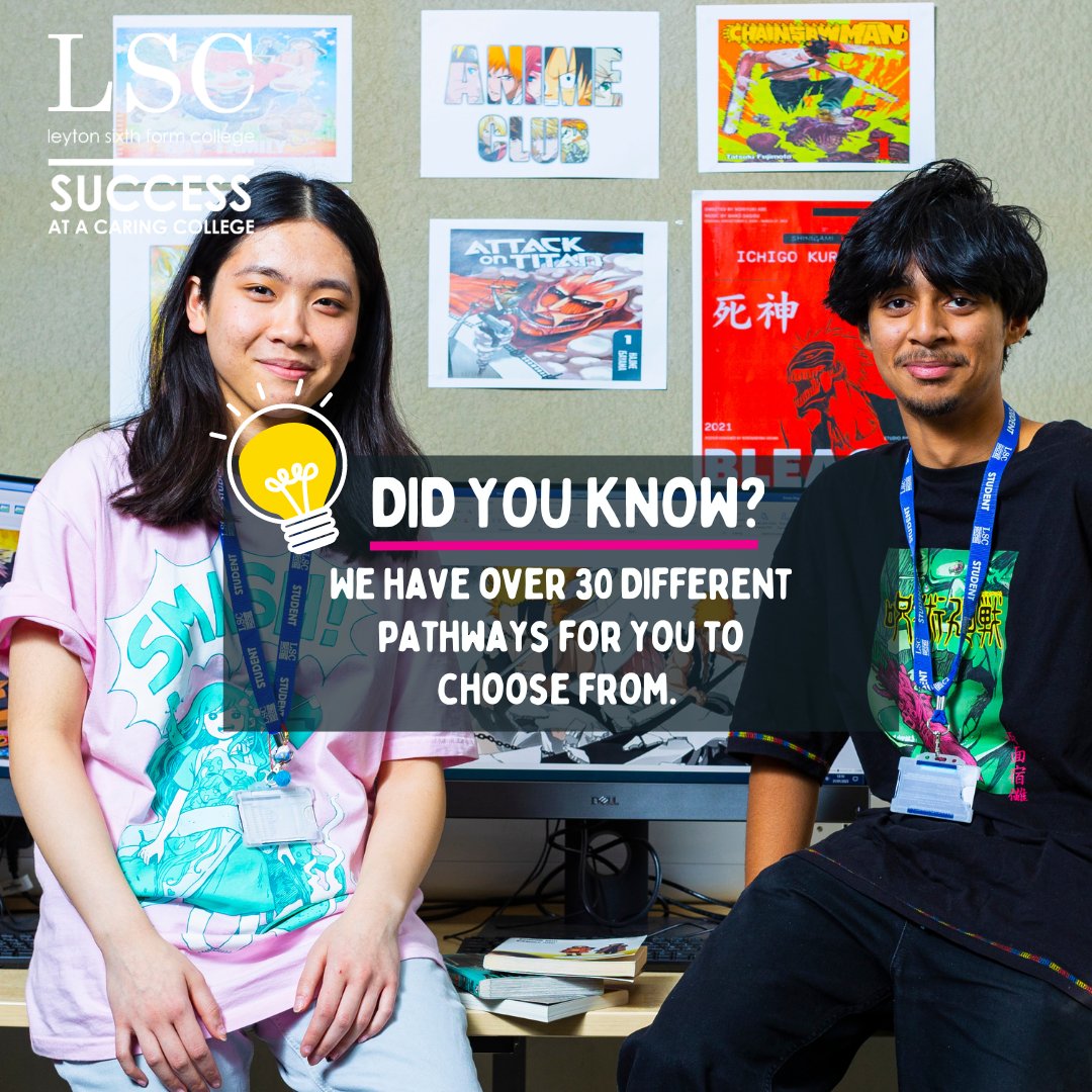 LeytonSixthForm (@leyton6thform) on Twitter photo We provide over 30 pathways to support your well-being, personal development, and academic growth, along with a variety of clubs and groups you can join today!
Speak to our Wellbeing team today in HE44A for more info! We provide over 30 pathways to support your well-being, personal development, and academic growth, along with a variety of clubs and groups you can join today!
Speak to our Wellbeing team today in HE44A for more info!