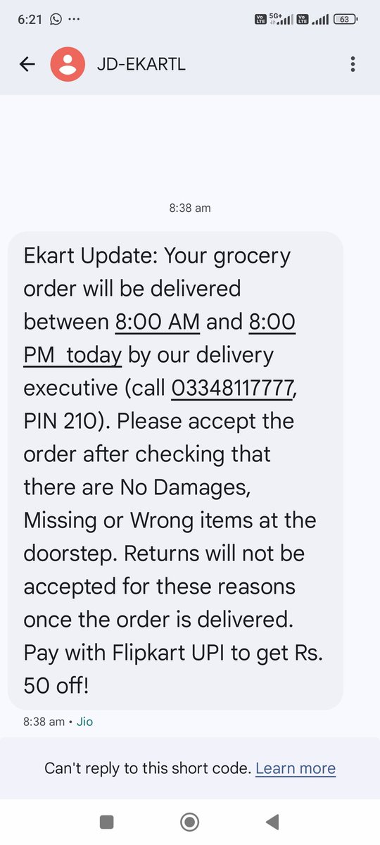 Nilima475's tweet photo. @Flipkart @flipkartsupport @ekart
Order ID - OD332275751768450200
Order placed on 09 th sep 2024
Total amount paid via flipkart UPI:
Rs. 308

Flipkart &amp; ekart informed that on payment with flipkart UPI I get Rs 50 off. 

Kindly credit the Rs. 50 at my flipkart wallet as gift card https://t.co/lPUbpGfSJU