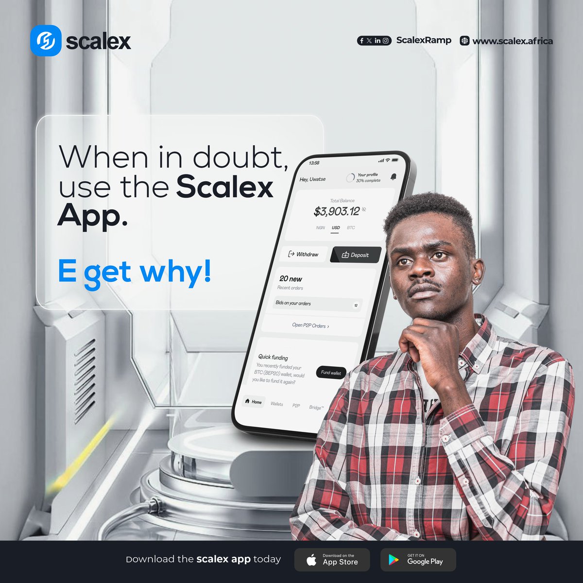 There is an assurance that comes with using the Scalex App. 

Whether it's making borderless USDC transfers, facilitating DeFi interactions, or providing ramp services for Web3 gaming, users are sure they will access their funds at blazing speed. 

Get started here