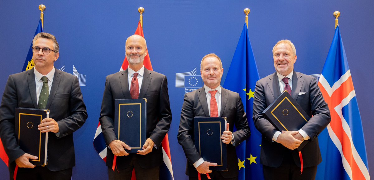 Signed and sealed 🤝 paving the way to €3.2 bn in funding via the EEA and Norwegian financial mechanisms up to 2028. 

Another positive milestone, as we mark the 30th anniversary of the EEA Agreement this year.

👉 ec.europa.eu/commission/pre…