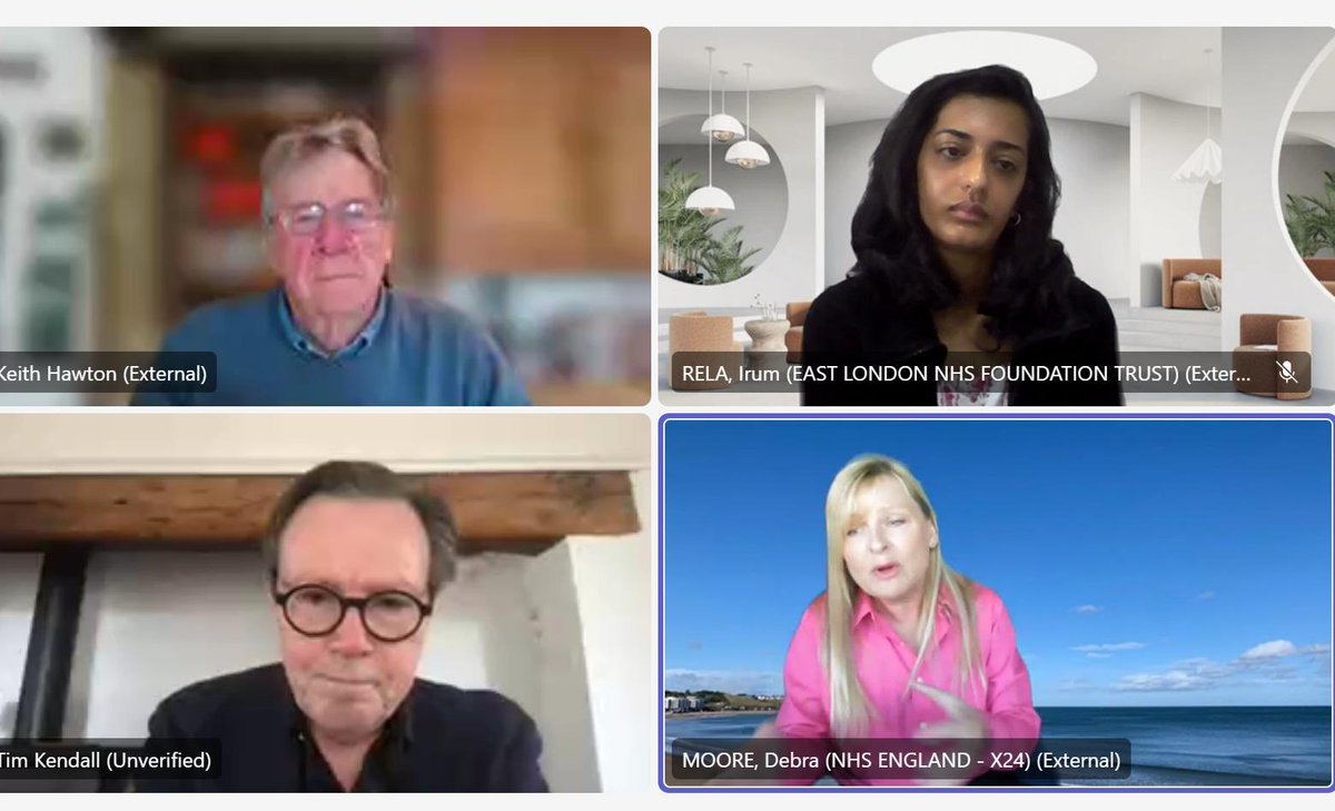 Prof Keith Hawton, highlights the importance of the interpersonal relationship between patient and staff and how services makes a person feel…Risk scales do entirely the opposite! At our 24/7 Neighbourhood Mental Health Centres panel discussion  <a href="/irumidk/">Irum 🌻</a> @DebDMA@maaartin_b