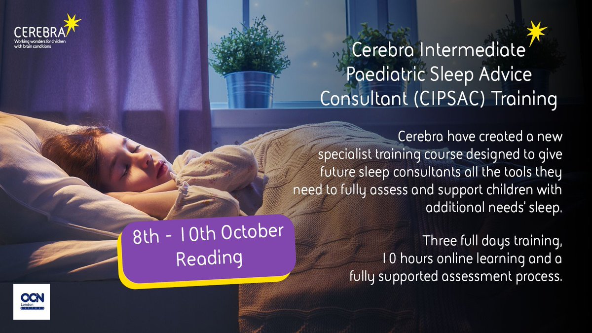 Do you work with children and want to develop your skills to support families with their child's sleep? Then CIPSAC is the perfect course for you! Our Intermediate course is now accredited by OCN London as a Bespoke OCN Level 4 qualification. buff.ly/4dNYk6K