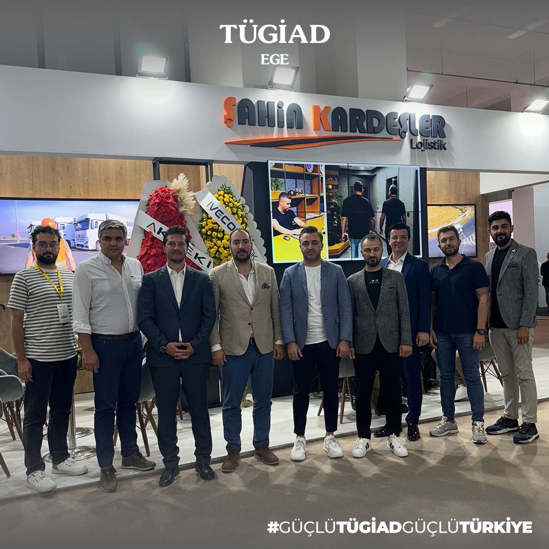 TÜGİAD Ege Başkanı Engin Korkmaz, TÜGİAD Genel Başkan Yardımcısı Melih Sebastien Durmuş ve TÜGİAD Ege İş Geliştirme ve Üye İlişkileri Komisyonu Başkanı Serkan Er ve üyeleri, Logistech Fuarı’nda üyemiz Sefa Şahin’in sahibi olduğu Şahin Kardeşler Logistics standını ziyaret etti.