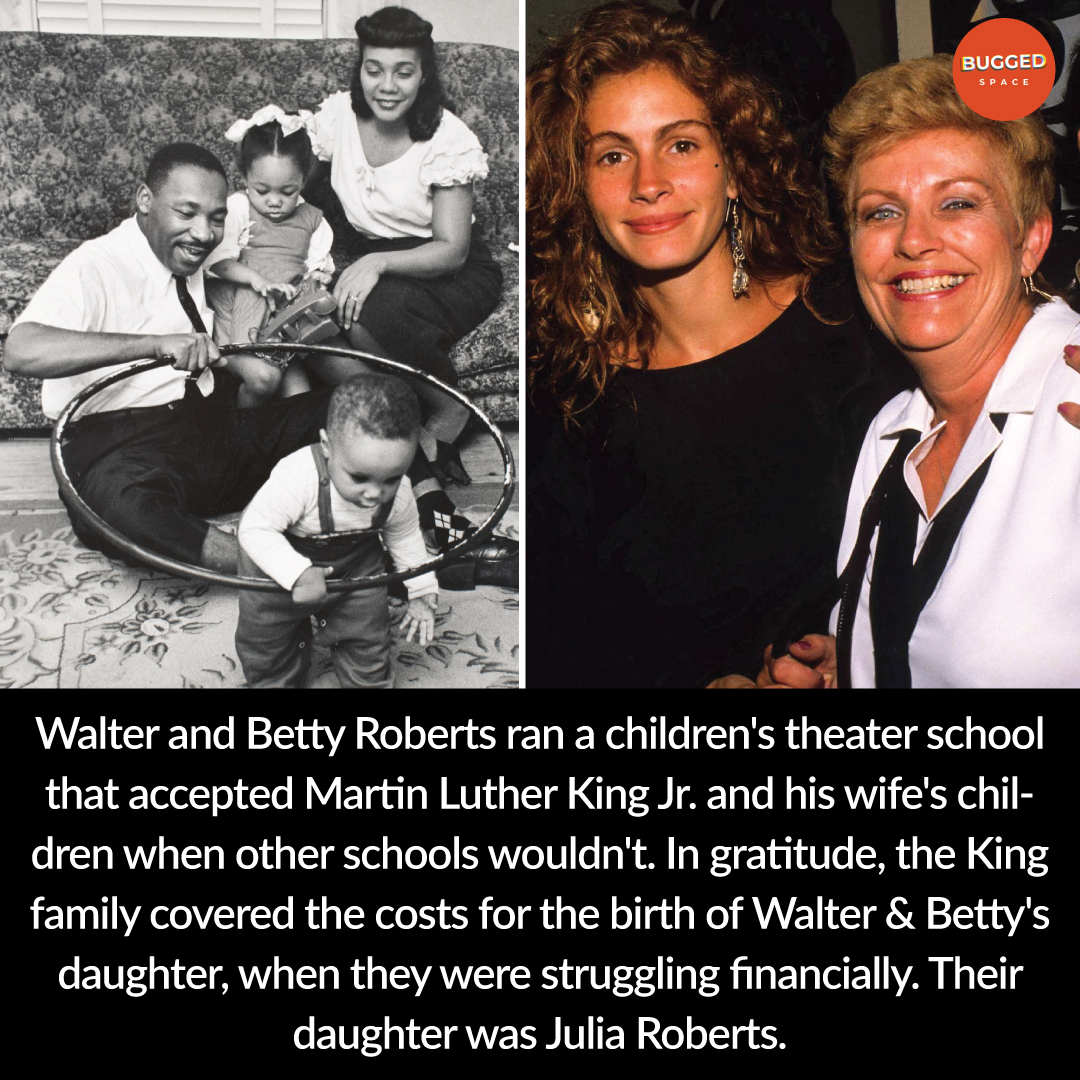 buggedspace's tweet photo. Here's something you didn't know about Martin Luther King Jr. and Julia Roberts. 

#juliaroberts #facts #mlk #history https://t.co/ma7LZGjjMt