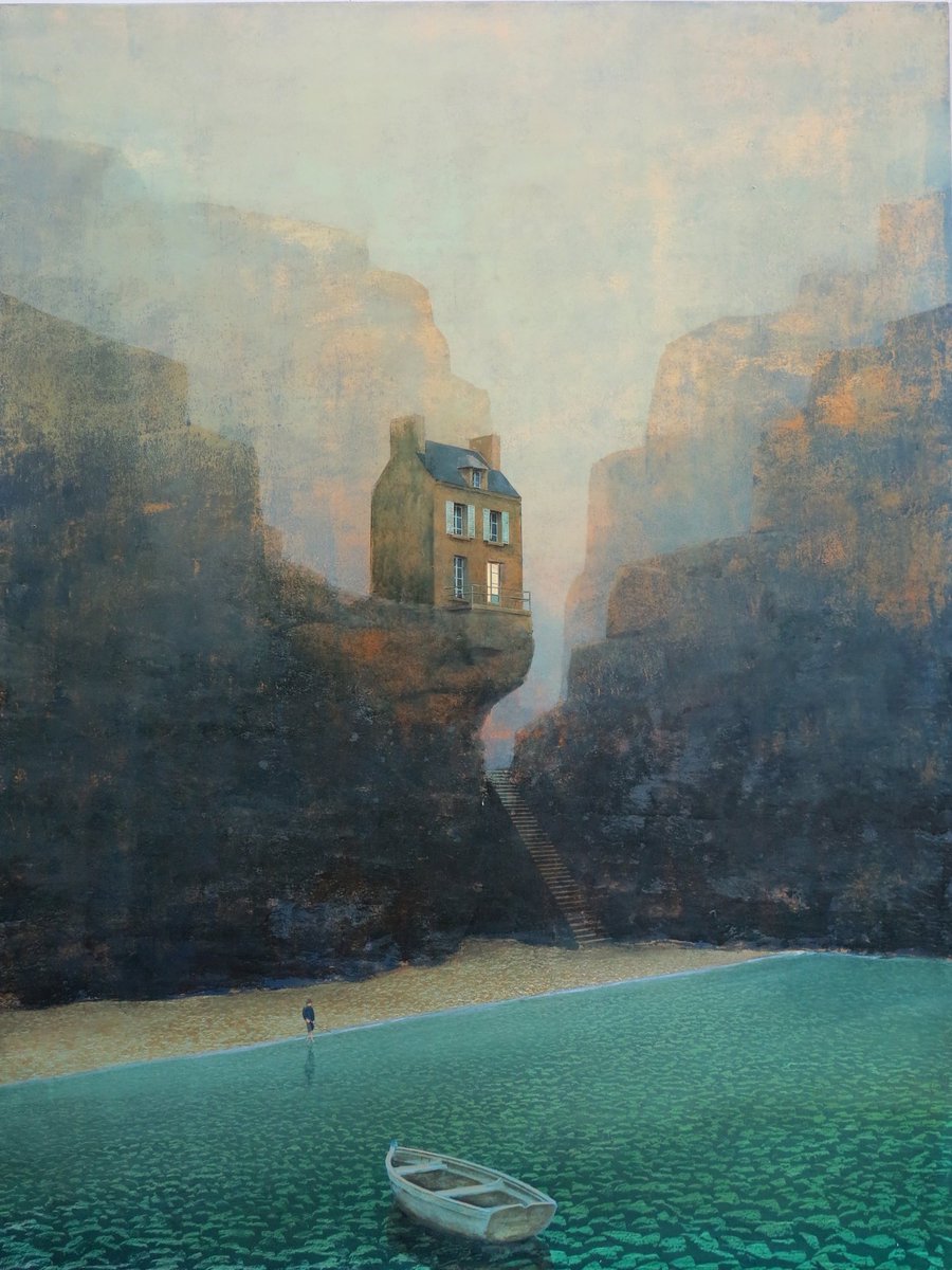 The mysterious, surreal waterscapes of the French painter Philippe Charles Jacquet (born 1957)