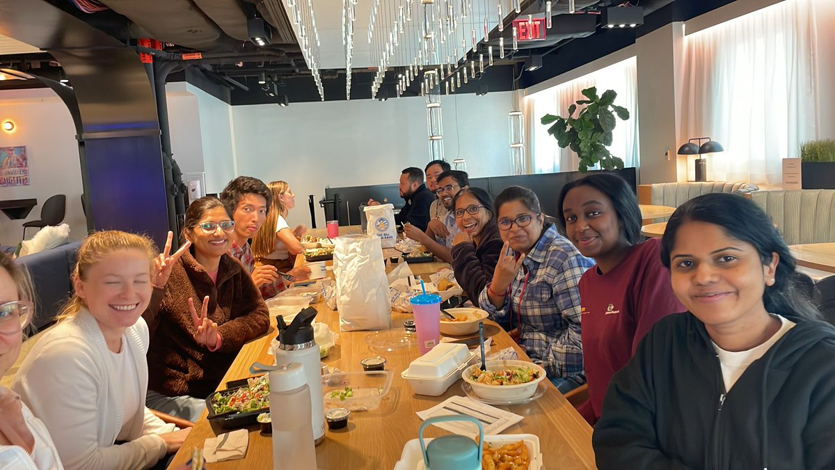 Nazarian Lab members bonding together during a team lunch during a quick break from intensive #DIPG and #DMG research.