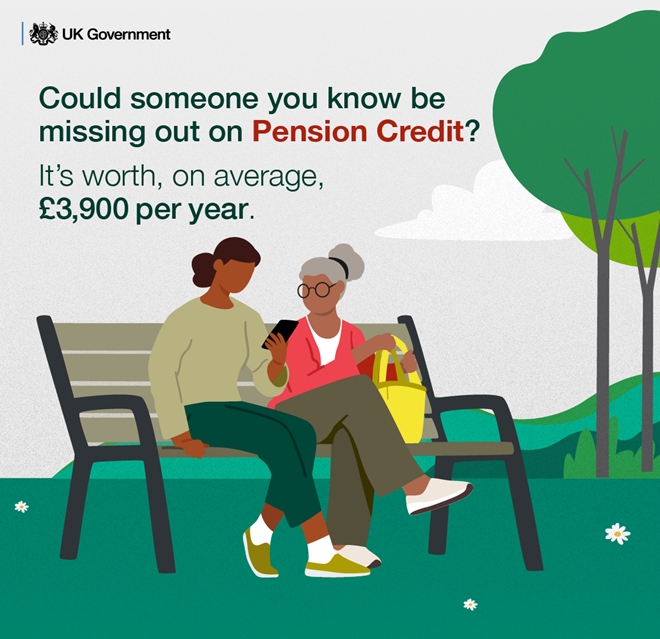 Pension Credit is an additional benefit for people who’ve reached state pension age to bring their income up to a minimum amount. Do you have a friend or relative who may be entitled to Pension Credit?

Check their eligibility at gov.uk/pension-credit…