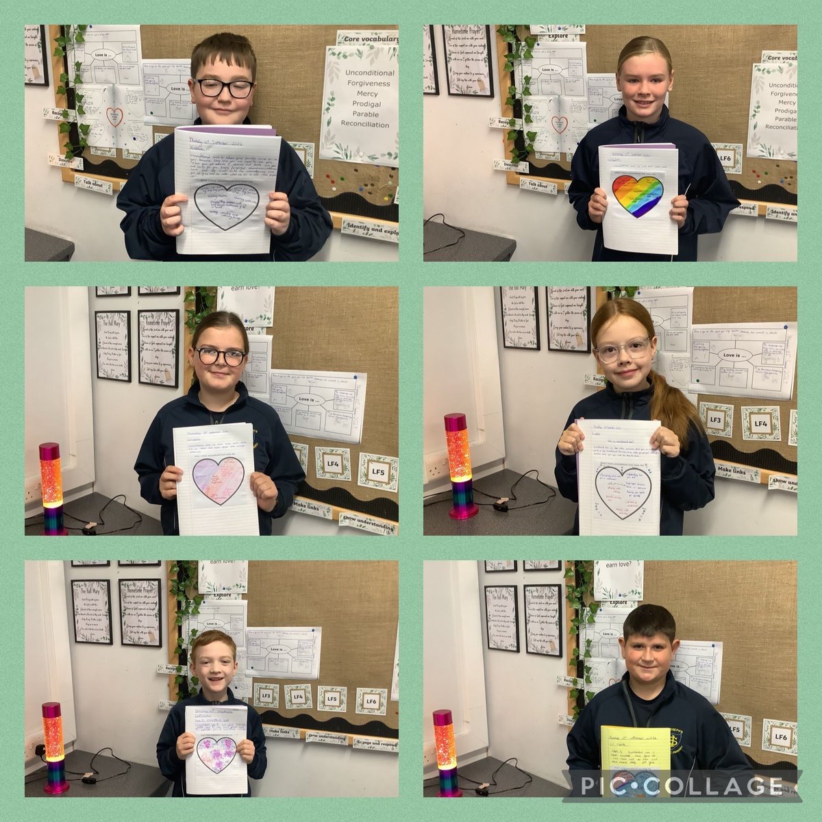 StJoesPenketh's tweet photo. Some beautiful work from Year 6 this morning on what unconditional love is and what it looks like in our daily lives. #restjoes https://t.co/0moL9z3uDp