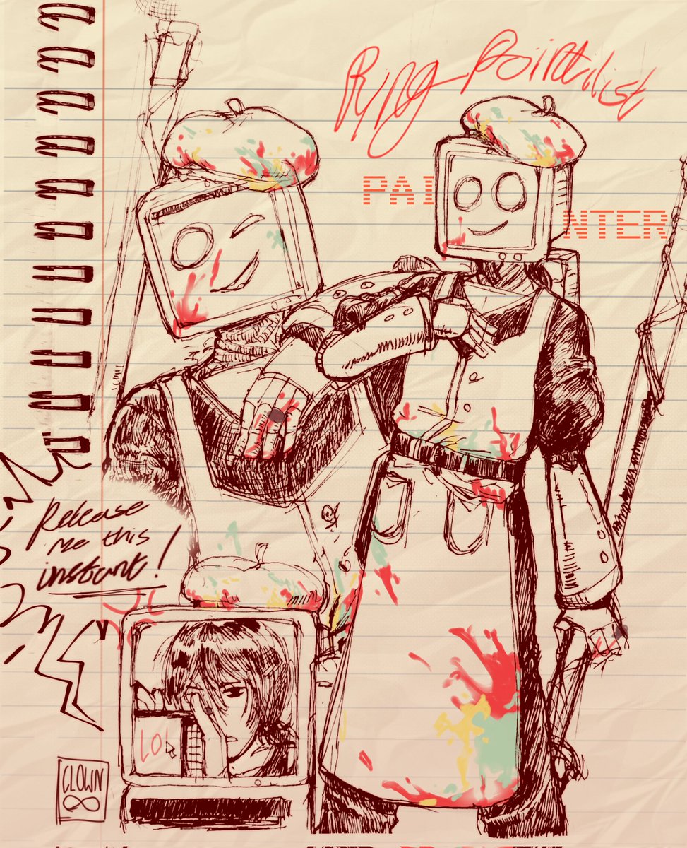 clowninfinite's tweet image. ring pointilist pAInter.... very ideal..
#pressureroblox #limbuscompany