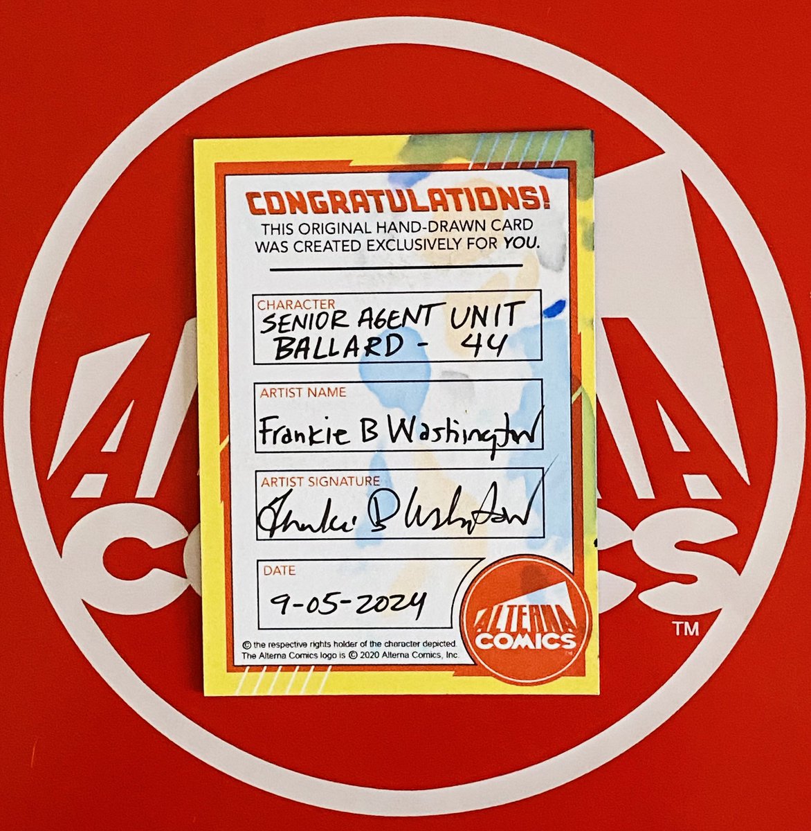 CigarGangsta's tweet photo. Unit 44’s Senior Agent Ballard by @frankiebwash. If this is the last sketch card from @ALTERNACOMICS you have it was great, thank you so much! #frankiebwashington #alternaconics #unit44 https://t.co/Z96PInR2Q3