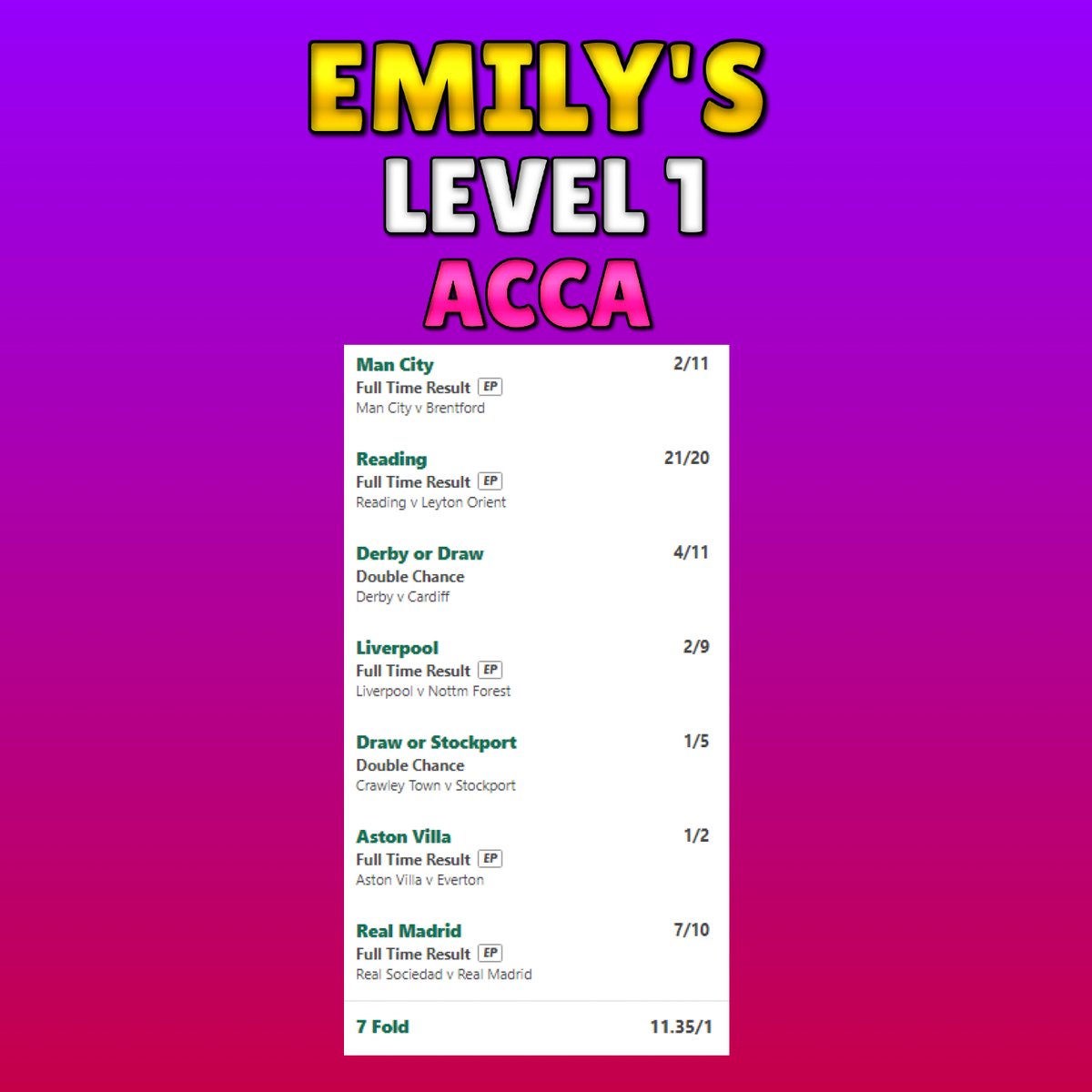 Emily’s Football Tips tweet media