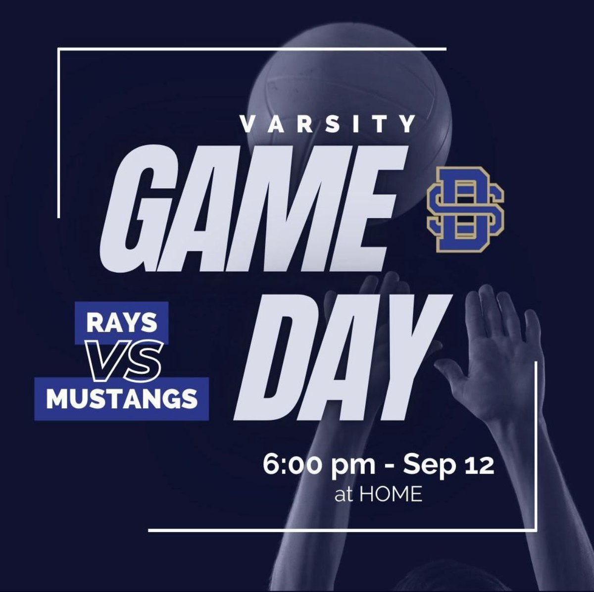 Varsity game starts at 6:00 PM tonight come on out and pack The Reef as the Rays take on the Mustangs from Briarwood.

#dsasienna #stingemrays