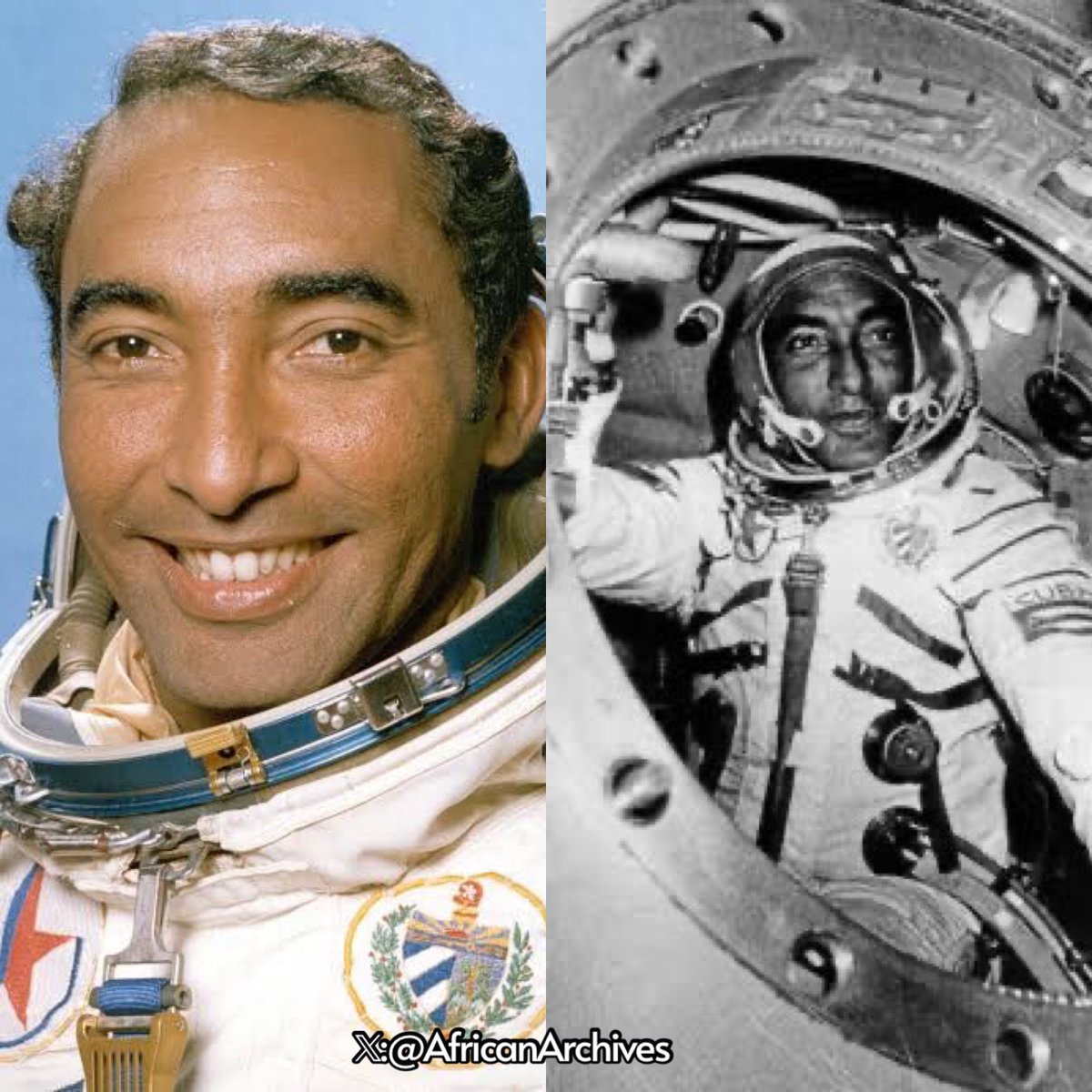 AfricanArchives's tweet photo. In 1980, Cosmonaut Arnaldo Tamayo, became the first astronaut of African descent to go to space by the Soviet Union.

Soviet Union sent the first woman, the first Asian man and the first black man into orbit years before the U.S. (NASA) https://t.co/6PNLNg8Oxk