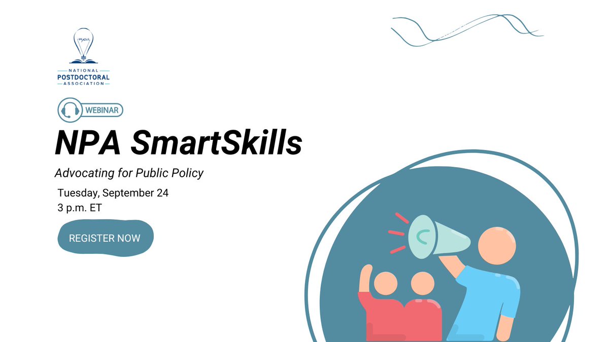 nationalpostdoc's tweet image. Everyone desires effective policy, but few truly understand the intricate process of crafting and passing legislation that shapes policy📣
Register for Septembers #NPASmartSkills at the 🔗➡️ ow.ly/46jo50TfzAO // #SmartSkills #postdocs #professionaldevelopment #advocacy