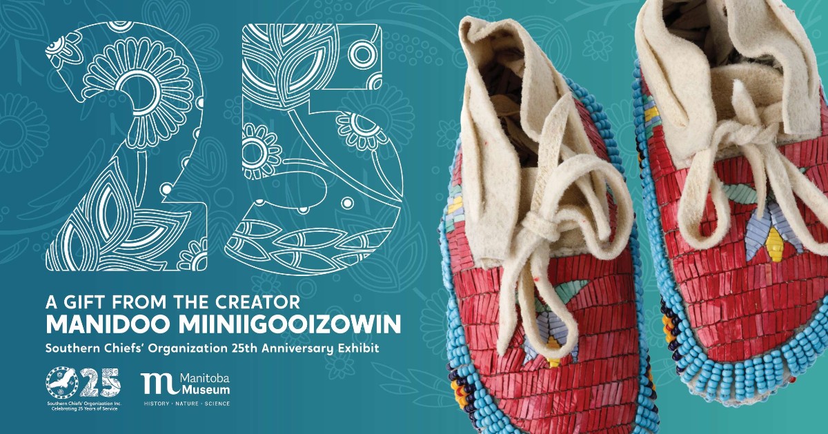 ManitobaMuseum's tweet image. ‘Manidoo Miiniigooizowin, A Gift from the Creator’ is a walk through many Dakota and Anishinaabe generations. This exhibit celebrates the beauty and resilience of these peoples, and commemorates the 25th anniversary of @SCOIncMB.

Visit today: ow.ly/ouOE50TgHQL 
#SCOINCMB