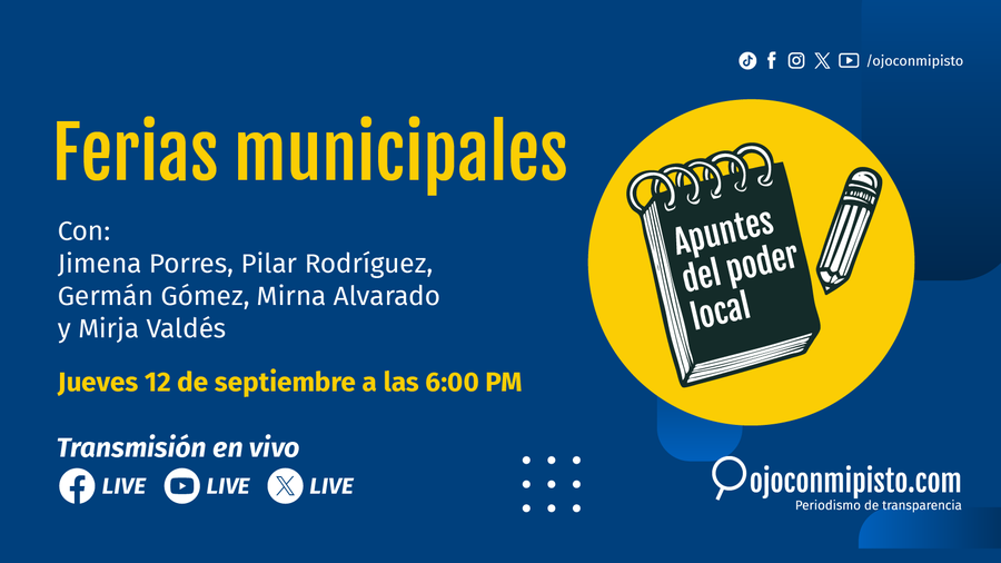_ojoconmipisto's tweet photo. ¡Es hora de poner #OjoConTuFeria🎡! #HOY jueves 12 de septiembre, a las 6PM, participa del análisis del equipo de #Ojoconmipisto🔍en el segmento de #ApuntesDelPoderLocal📝, pongamos bajo la lupa los fondos que las alcaldías han destinado a estas actividades. ¡No te la pierdas!🚀 https://t.co/erYZ9pfLNk