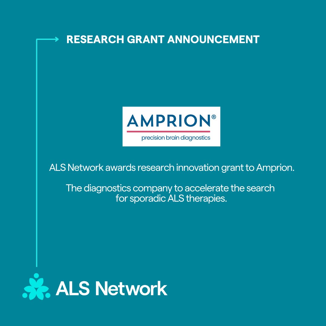 youralsnetwork's tweet photo. A $100K grant has been awarded to @AmprionDx by @youralsnetwork through its global research program. Amprion seeks to understand the cause of sporadic ALS &amp; actively assist in the development of potential therapies by supporting clinical &amp; lab research. https://t.co/IT0IlfhcMh https://t.co/YAxSPstsez