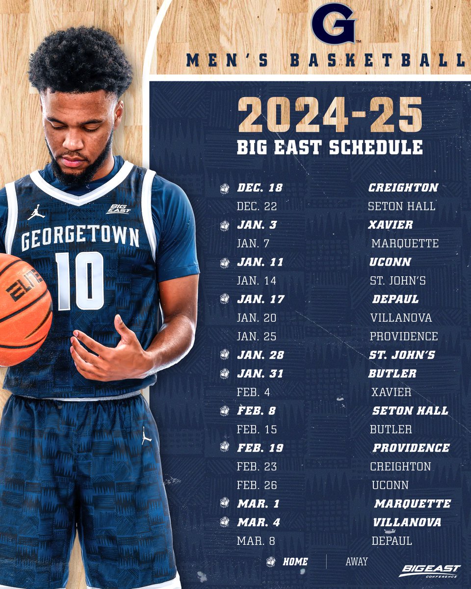 🚨JUST IN🚨 

Your 2024-25 BIG EAST schedule!

#HoyaSaxa