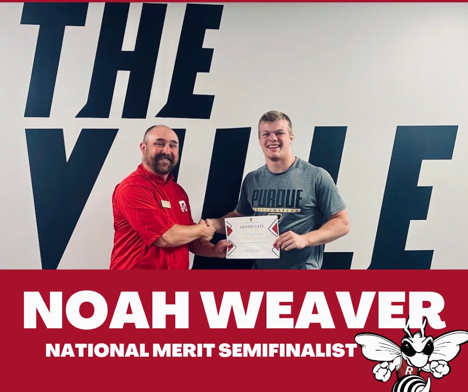 Congratulations to Noah Weaver on being named a semifinalist by the National Merit Scholarship Corporation! Well done, Noah—you truly deserve this recognition! ⁦<a href="/RossvilleSchool/">Rossville Schools</a>⁩ ⁦<a href="/RHSHornetsAthl/">RossvilleAthletics</a>⁩ ⁦<a href="/HornetsGuidance/">Rossville Student Services</a>⁩