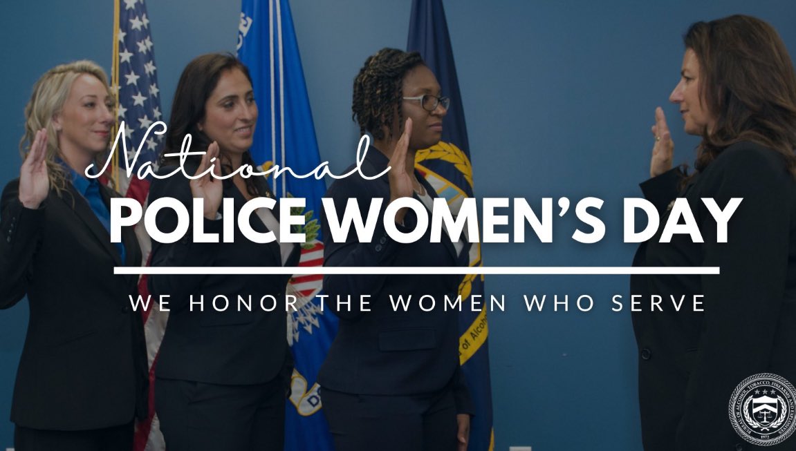 ATF_Newark's tweet photo. On National Police Women's Day and every day, ATF honors the women who have sworn to serve and protect. Thank you for your dedicated service in protecting our communities from violent crime. Learn more about the women of ATF at https://t.co/qN6cDIdF2h #SheIsATF https://t.co/c3hDIFO2L0