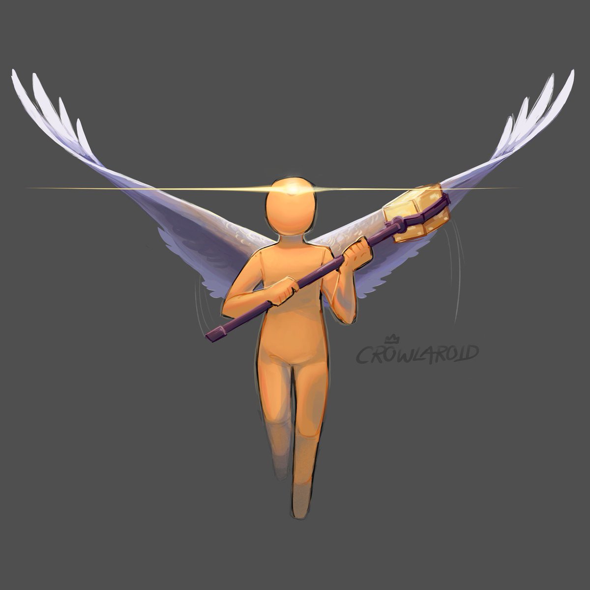 wolficrow's tweet photo. might aswell share it here too 
yelloooo or how I like to call him, #luckybloxyellow I just think the wings are neat
(color study)
[ #avm #AnimationvsMinecraft #alanbeckerfanart #alanbecker #avayellow ] https://t.co/35cNPysMpZ