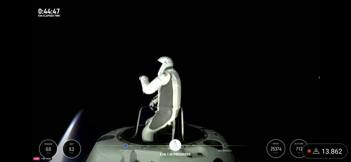 Awesome!
#SpaceX #Spacewalk #PolarisDawn 
#Earth