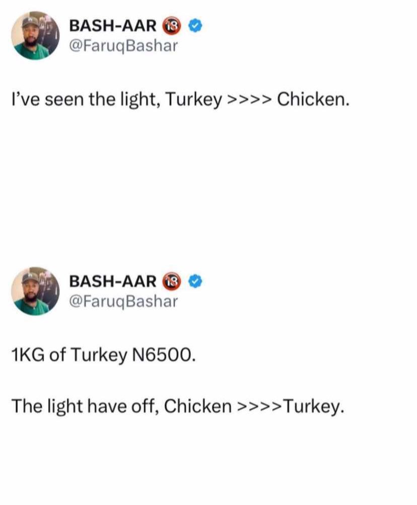 That light sef don off
Goat meat >>>>> Chicken