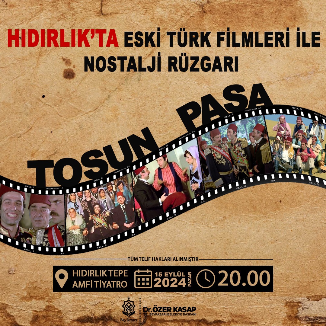 drozerkasap's tweet photo. 🎬 Açık Havada Yeşilçam Keyfi! 🎉

Tellioğulları ve Seferoğulları'nın komik rekabetini konu alan Tosun Paşa filmiyle kahkahalarla dolu bir Pazar akşamı sizleri bekliyor! 

🗓 Tarih: 15 Eylül 2024 (Pazar) 
🕒 Saat: 20.00  
📍 Yer: Hıdırlık Tepesi Amfi Tiyatro https://t.co/DtzpUljEsX