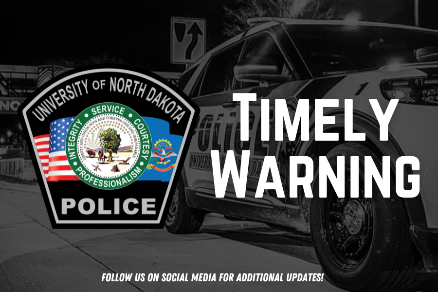 UND TIMELY WARNING - Motor Vehicle Theft – 10 SEP 2024

On 11 SEP 2024 the UND Police Department received reports of 3 separate electronic scooters that were reported as stolen from UND main campus property. Check your UND Email for further information.