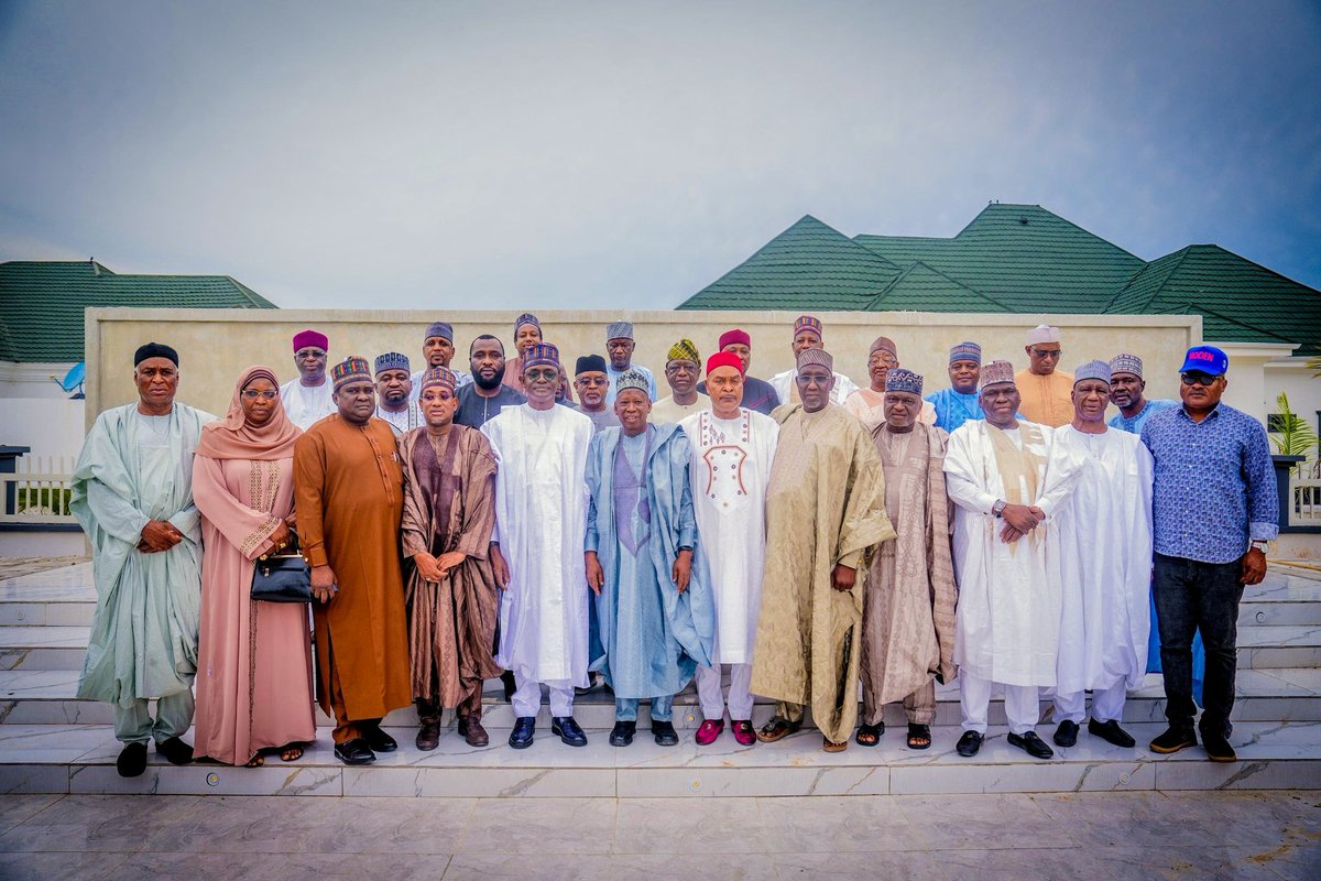 mammanMmohammed's tweet photo. Ganduje Leads APC National Working Committee On Condolence Visit To Yobe State

The National Working Committee (NWC) of the All Progressives Congress (APC), led by the National Chairman, Abdullahi Umar Ganduje, were today in Damaturu to commiserate with the government and people of Yobe state over the unfortunate attack on Mafa village by Boko Haram insurgents.

Dr Ganduje said the NWC was in the state to identify with the government and people of the state at this trying moment of callous attack and senseless killing of innocent people. 

"We are part of the Yobe family, we feel the pain and sorrow suffered by the government and people of Yobe state, and we are here to condole with our brothers and sisters over this very sad incident" Ganduje said. 

The Chairman called on the government and security agencies to strengthen the existing synergy to effectively fight the menace. 

He consoled the families of the victims, expressing optimism that the state  would soon come out of it by the special grace of God. 

Governor Buni commended the NCW for identifying with the government and people of the state over the sad and unfortunate incident. 

"This visit gives us a sense of belonging, we feel cared for by the party and the leadership. 

"On behalf of the government and good people of Yobe state, l thank you and appreciate you for coming"  Gov. Buni said. 

He assured the cooperation of his administration for improved synergy with the security agencies. 

The Governor so assured support of the state government to army, police, other security organizations, and the vigilante group to beef up security across the state. 

Signed 
Mamman Mohammed, 
DG Press, and Media Affairs to the Governor.