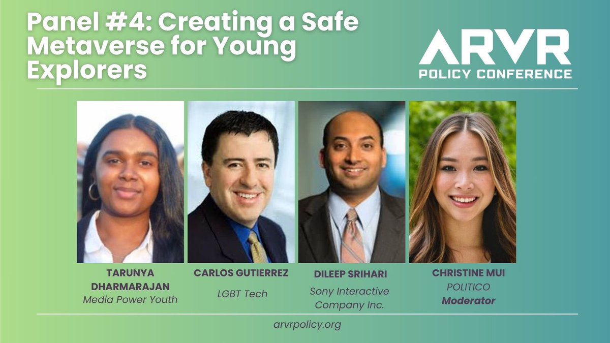 ITIFdc's tweet photo. 🚸How can we ensure #ARVR environments are safe for young users? 

Join Christine Mui (@Politico) as she moderates a panel of experts from @PlayStation, @LGBTTech &amp; @ConnectSafely weigh in on best practices &amp; policies. 

Catch the livestream now: https://t.co/pXCYmXp8SV

#ARVR24 https://t.co/QVSE9xb3HX