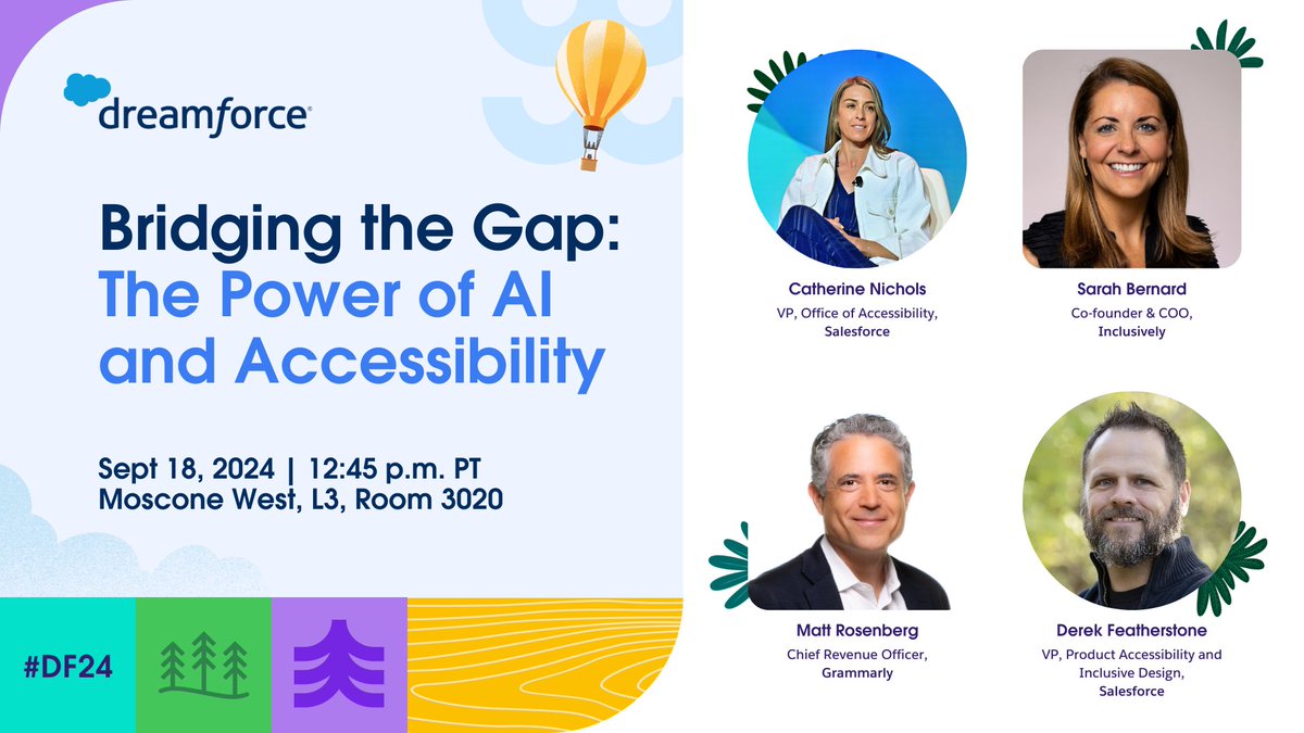 Salesforce Careers (@salesforcejobs) on Twitter photo We are over the moon that #DF24 is just one week away! 🌟 We can't wait for "Bridging the Gap: The Power of AI and Accessibility" on 9/18 — featuring leaders of <a href="/SalesforceA11y/">Salesforce Accessibility</a>, <a href="/Grammarly/">Grammarly</a>, and <a href="/WorkInclusively/">Inclusively</a>! Get the details here: sforce.co/3MwZd7o We are over the moon that #DF24 is just one week away! 🌟 We can't wait for "Bridging the Gap: The Power of AI and Accessibility" on 9/18 — featuring leaders of <a href="/SalesforceA11y/">Salesforce Accessibility</a>, <a href="/Grammarly/">Grammarly</a>, and <a href="/WorkInclusively/">Inclusively</a>! Get the details here: sforce.co/3MwZd7o