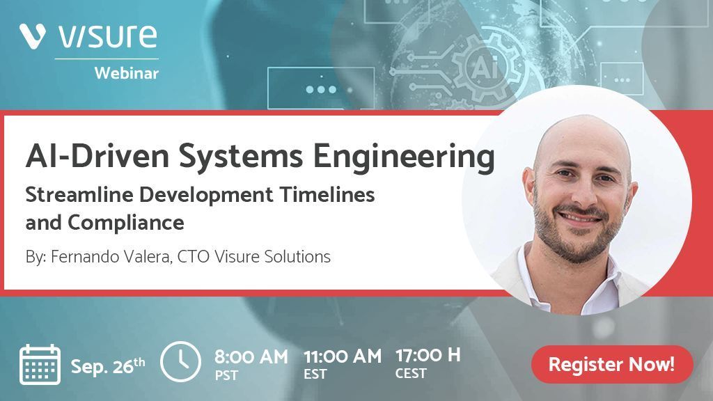 ⚠ Webinar Alert!!! ⚠

Check out the free on-demand webinar, "AI-Driven Systems Engineering: Streamlining Development Timelines &amp; Compliance".

📆 Date/Time - Sept 26th, at 8:00 AM PST
🎙️ Hosted by - Fernando Valera, Visure Solutions' CTO
🔗 Register at: buff.ly/3XdOCTF
