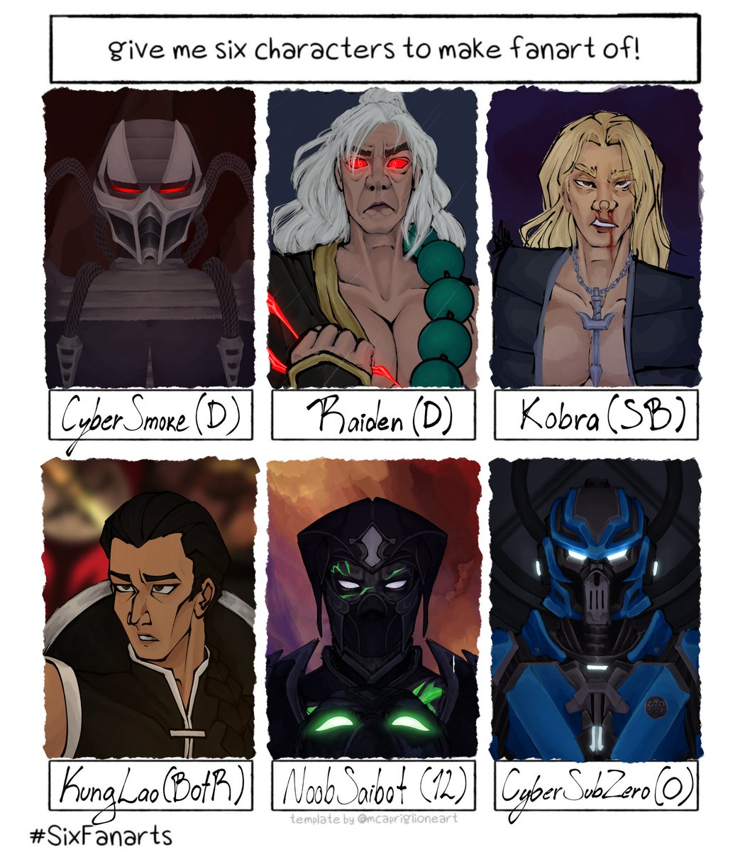 D3n_Kunn's tweet photo. #SixFanarts except its mk (characters requested in tumblr)
#CyberSmoke #LordRaiden #Kobra #KungLao #NoobSaibot #CyberSubZero https://t.co/FopxrbfiY5
