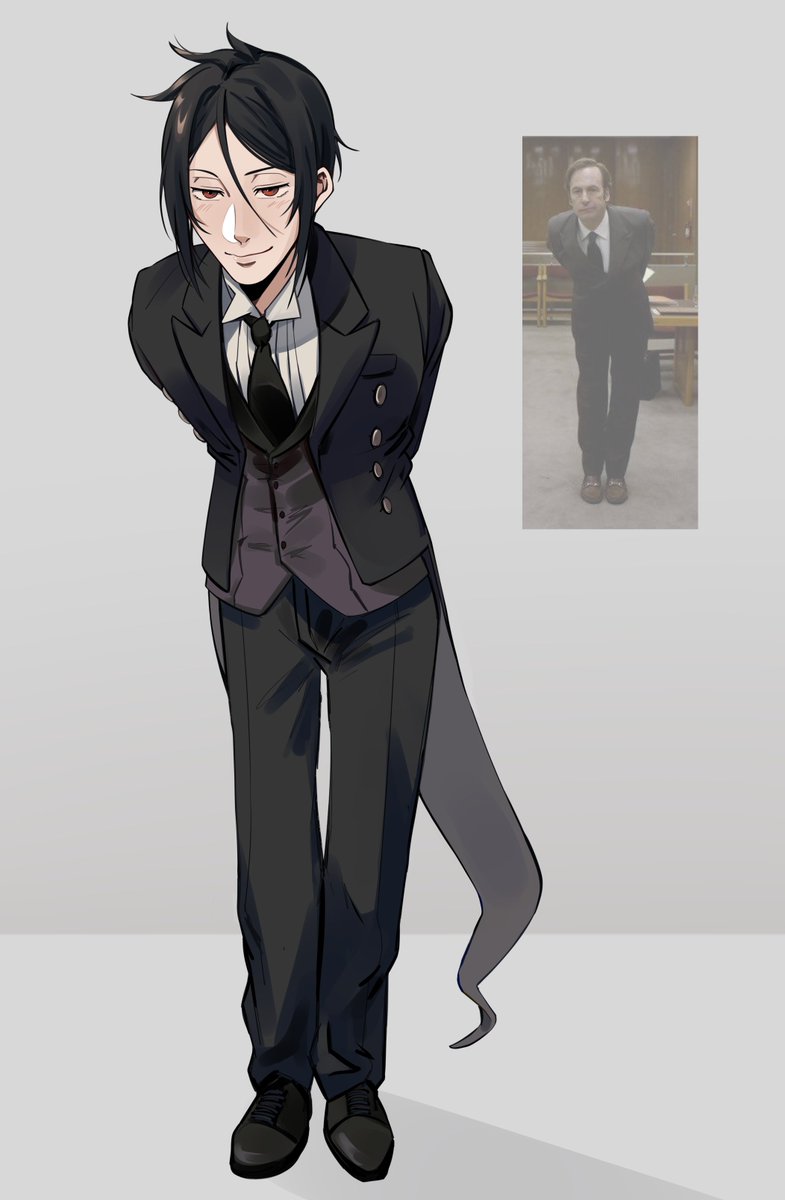 milkoosagi's tweet photo. how anime girl butlers be standing when talking to their lord https://t.co/7lNfYyvGNg