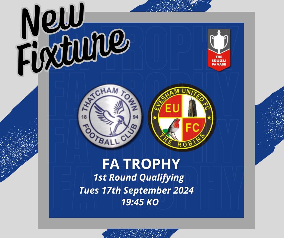 📢 𝙈𝙖𝙩𝙘𝙝 𝙍𝙚𝙥𝙡𝙖𝙮 𝘼𝙣𝙣𝙤𝙪𝙣𝙘𝙚𝙢𝙚𝙣𝙩

Due to Evesham Utd FC fielding an ineligible player in the original fixture, the FA have ordered the match to be replayed

🗓 Tuesday 17th September  
⏰ 19:45  
📍 The Mettal Stadium

We appreciate your support