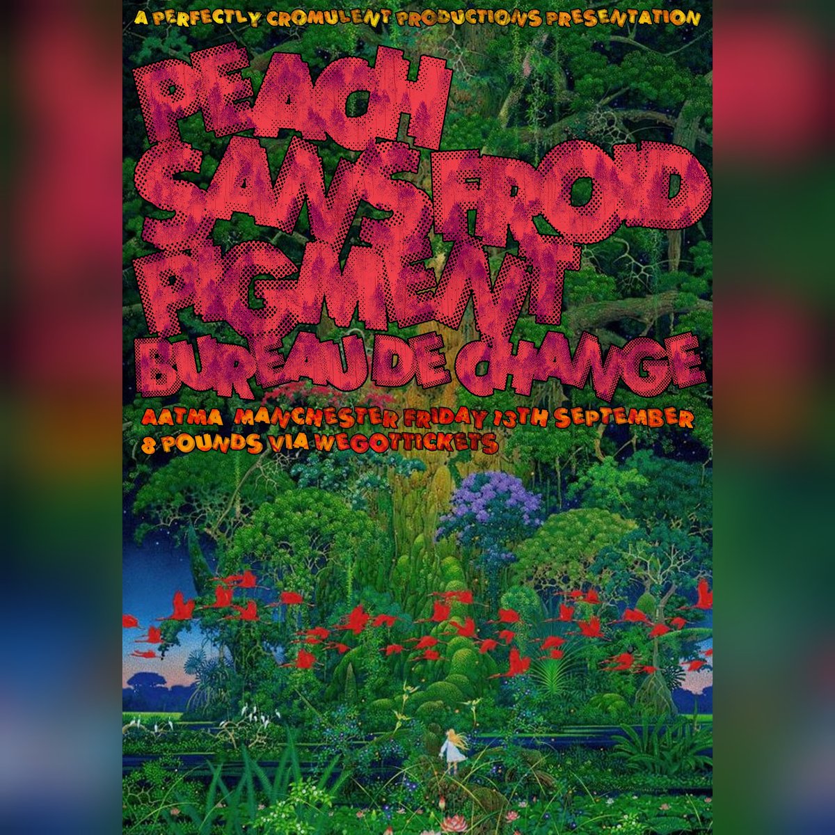 Powerful noise and art rock with some fine vocals, tomorrow night at Aatma.
Touring PEACH &amp; SANS FROID join PIGMENT and BUREAU DE CHANGE.
Tickets £8 + bf from wegottickets.com/event/627098/
#AltRock #PostPunk #Punk