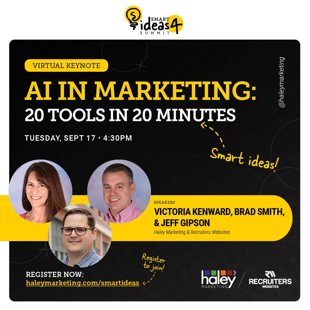 SMART IDEAS Summit 4 Presentation Spotlight: AI in Marketing – 20 tools in 20 minutes dlvr.it/TD8Smk