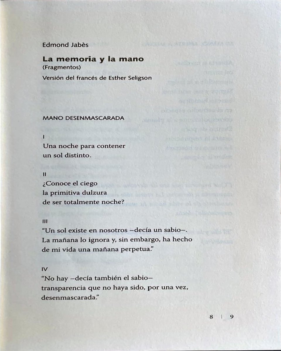 Pendola_RR's tweet photo. #Traductoras
En el número 6/7 de 𝘊𝘶𝘢𝘥𝘦𝘳𝘯𝘰 𝘚𝘢𝘭𝘮ó𝘯 (otoño de 2007-invierno de 2008) se publicaron fragmentos de “La memoria y la mano”, de Edmond Jabès, en versión de Esther Seligson. https://t.co/euJMy7XLft