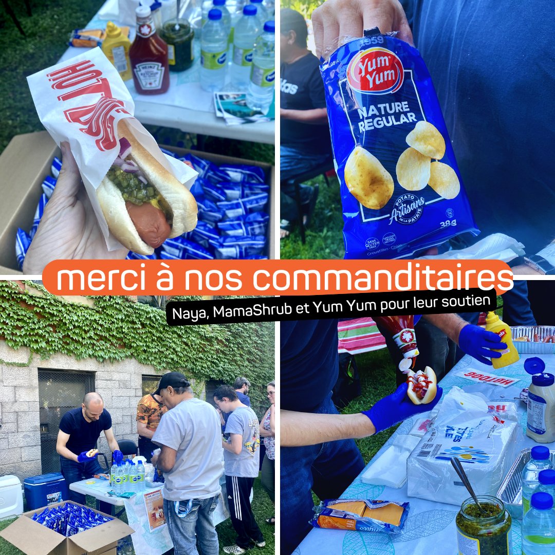 fdependancesmtl's tweet image. Les membres du comité usagers-ressources, soutenus par la Fondation Dépendances Montréal, ont organisé pour la deuxième année consécutive un BBQ hot dogs. Plus de 200 hot dogs ont été servis, bravo a eux! 🌭

Merci aux intervenant·e·s et à nos partenaires pour leur soutien.🙏
