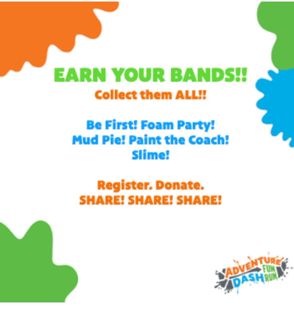 Families it is that time of year again… Adventure Dash time!! Please help us raise money for a new playground shade cover for your student 🐾🖤💛🖤.