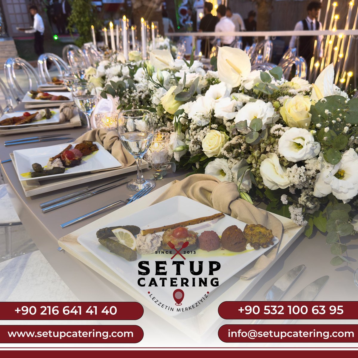 SetupCatering's tweet photo. Kokteyl Prolonge, Düğün-Nişan Kutlamaları, Açık Büfe Etkinlikleri, Özel Davetler, Coffee Break, Tekne Davetleri, Kurumsal Etkinlikler vb. tüm etkinliklerinizde Setup Catering yanınızda.

📍 Merkez Mah. Erenler Cad. Murat Sok. No:12, Setup Catering Plaza, Çekmeköy, İstanbul

☎️ https://t.co/CKsercPZCJ